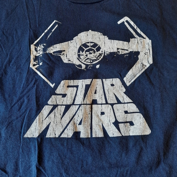 Star Wars Men Tie Fighter Navy Blue Tee Shirt 2XL - Picture 2 of 5